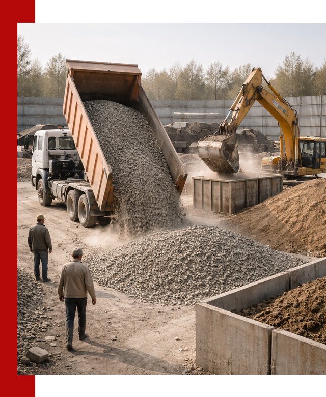 Доставка нерудных материалов с погрузкой и разгрузкой в Каменке