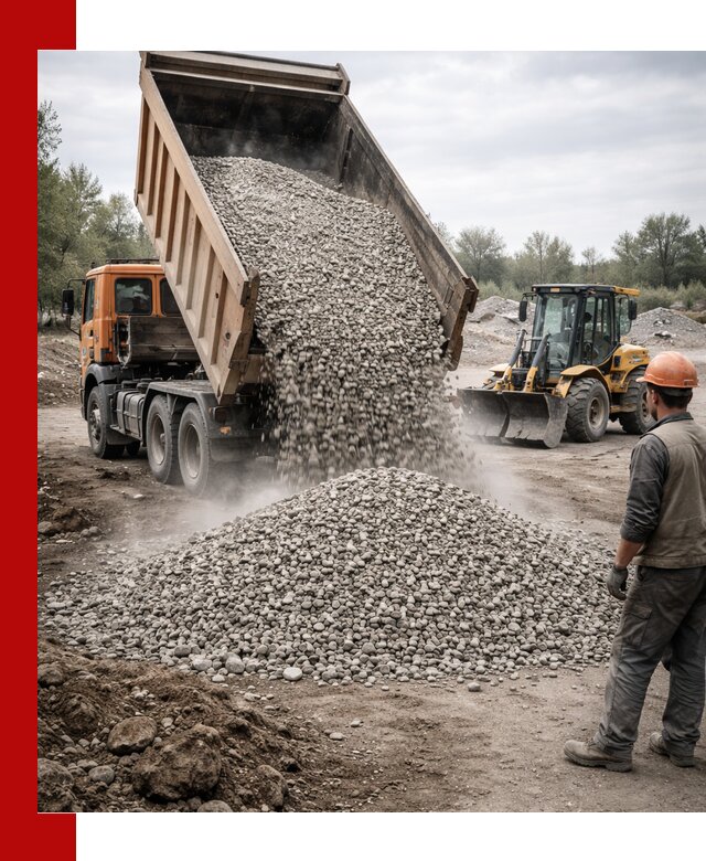 Доставка щебня в Каменке крупными и мелкими фракциями