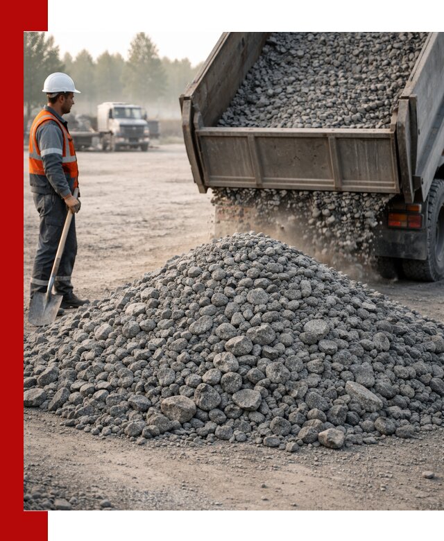 Гранитный щебень фракции 100–201 для строительства в Каменке