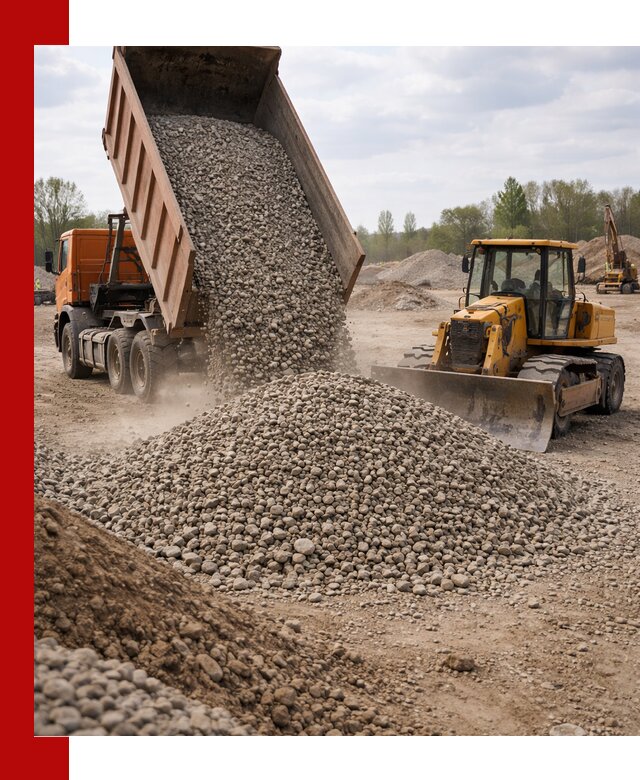 Доставка гравийного щебня фракции 40-70 в Каменке