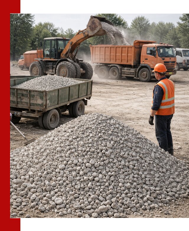 Доставка известнякового щебня фракция 20–40 в Каменке