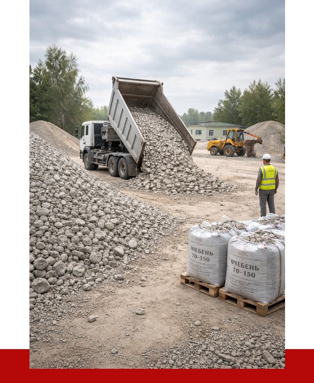 Известняковый щебень фракция 70-150 в Каменке от 1264 р. | ПРОНЕРУДКам