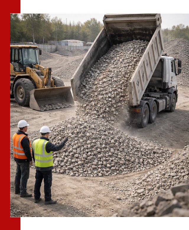 Вторичный щебень фракция 40–70 доставка в Каменке