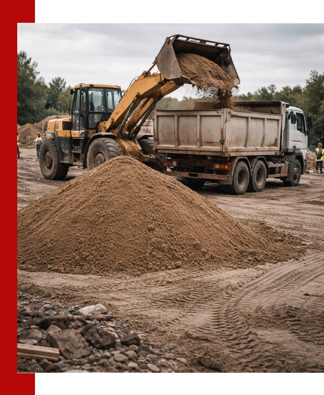 Доставка речного песка навалом в Каменке быстро и выгодно