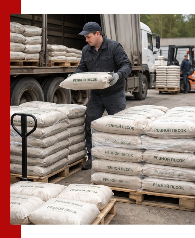 Речной песок в мешках с доставкой в Каменке