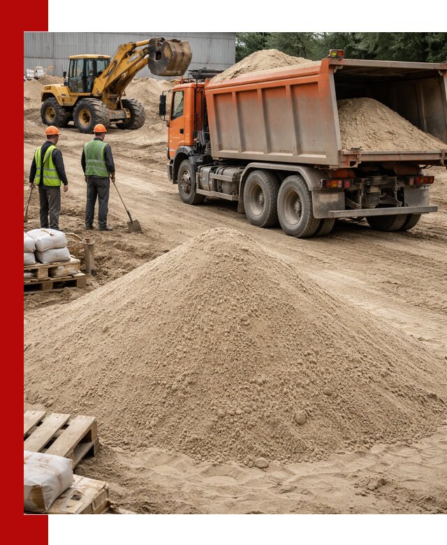 Доставка и продажа мытого речного песка в Каменке