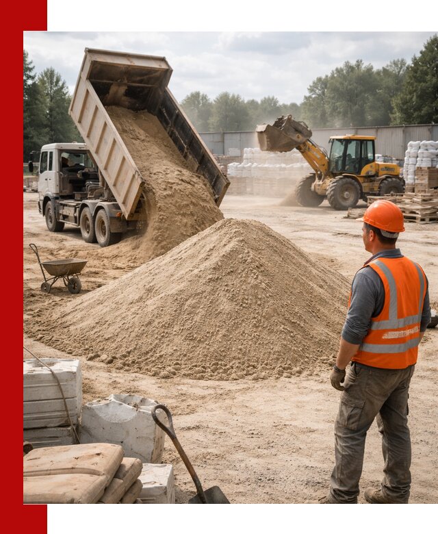 Доставка строительного песка с самосвалом в Каменке