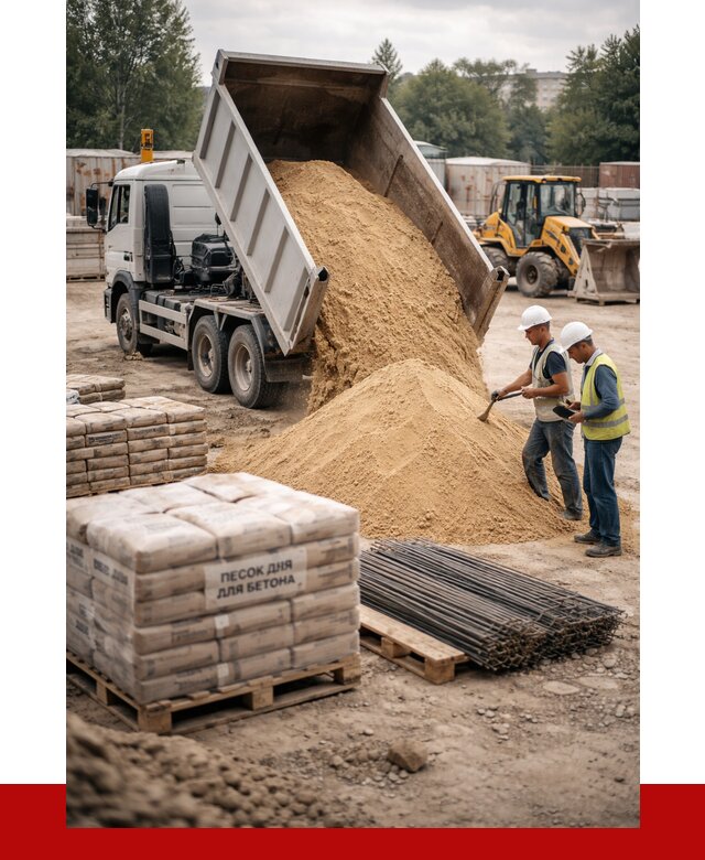 Песок для бетона в Каменке от 2529 р. с доставкой, ПРОНЕРУДКам