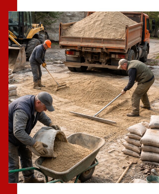 Поставка песка для стяжки в Каменке с быстрой доставкой