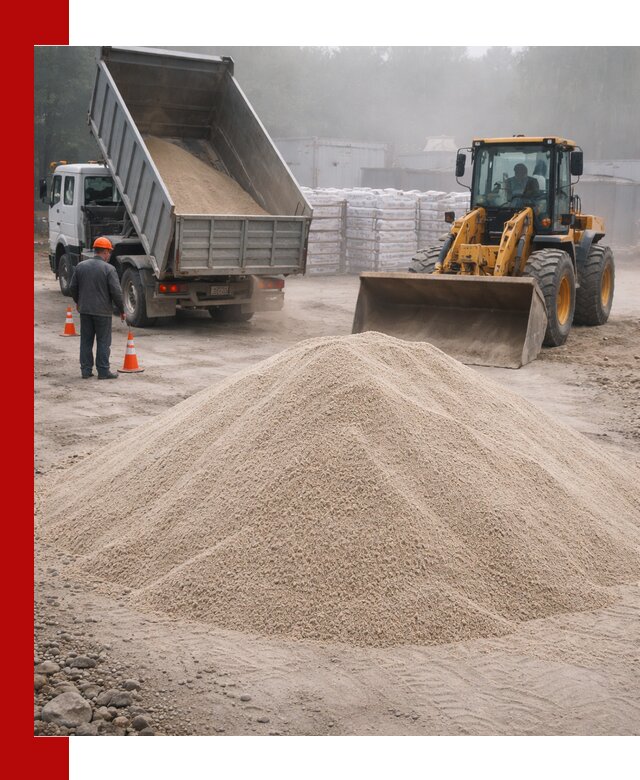 Кварцевый песок фракция 0–8 для стройработ в Каменке