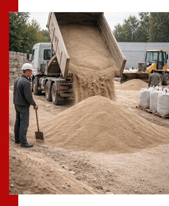 Кварцевый песок фракция 0–3 мм с доставкой в Каменке