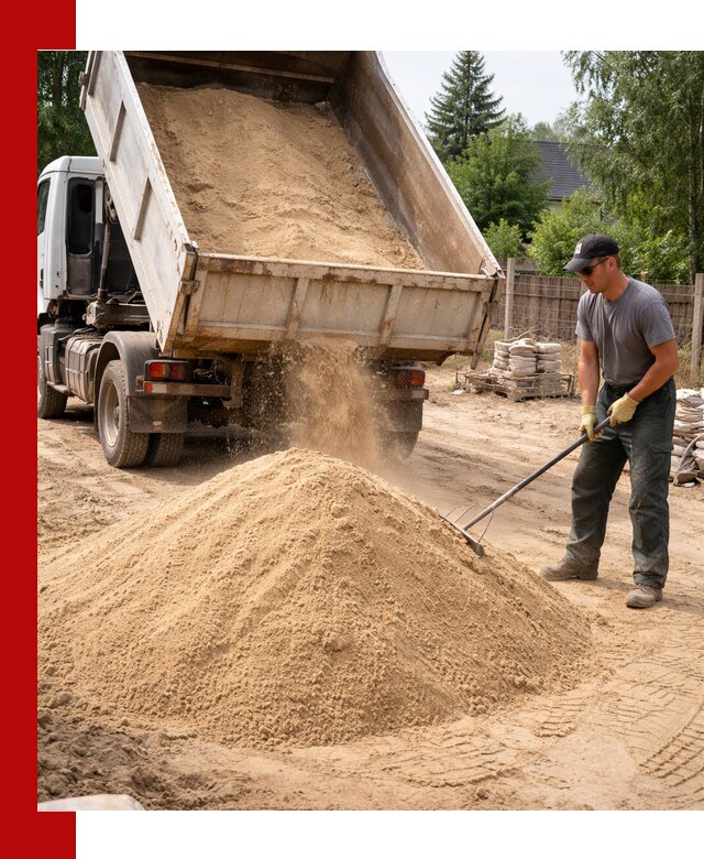 Доставка сухого песка самосвалами в Каменке