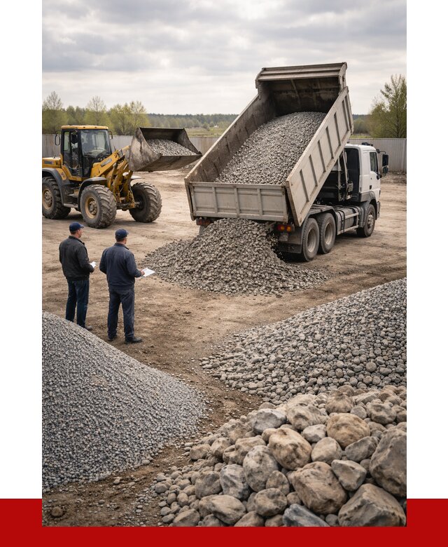 Гравий и камень с доставкой в Каменке от 4248 р. - ПРОНЕРУДКам