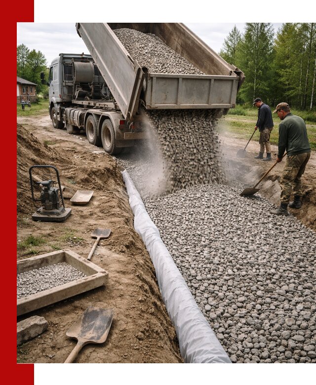 Гравий для дренажа с доставкой в Каменке качественный и недорогой