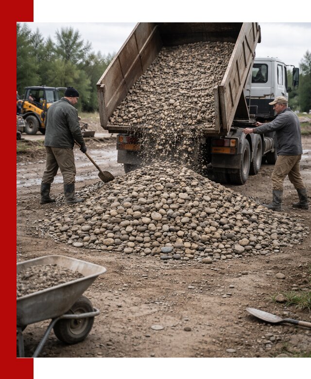 Доставка гальки речной оптом и в розницу в Каменке