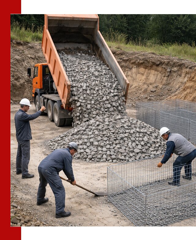 Камень для габионов с доставкой в Каменке быстро и надёжно