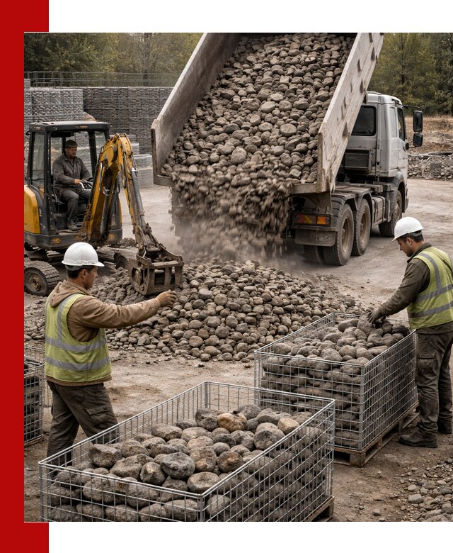 Камень для габионов фракция 100–201 в Каменке