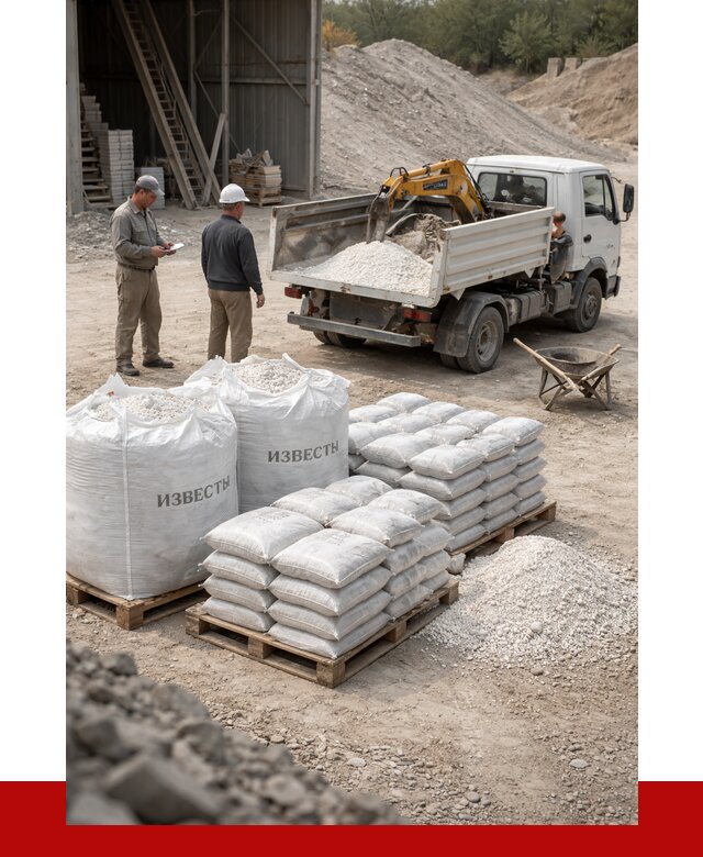 Известь строительная в Каменке с доставкой от 4248 р. | ПРОНЕРУДКам