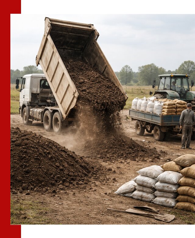 Доставка грунта и удобрений оптом в Каменке для сельхоз и строительства