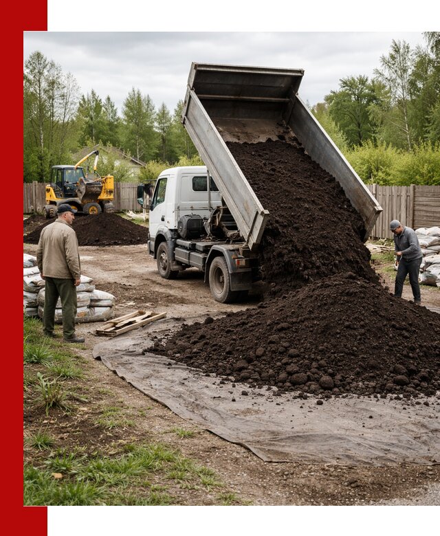 Доставка качественного почвогрунта в Каменке оптом и в розницу