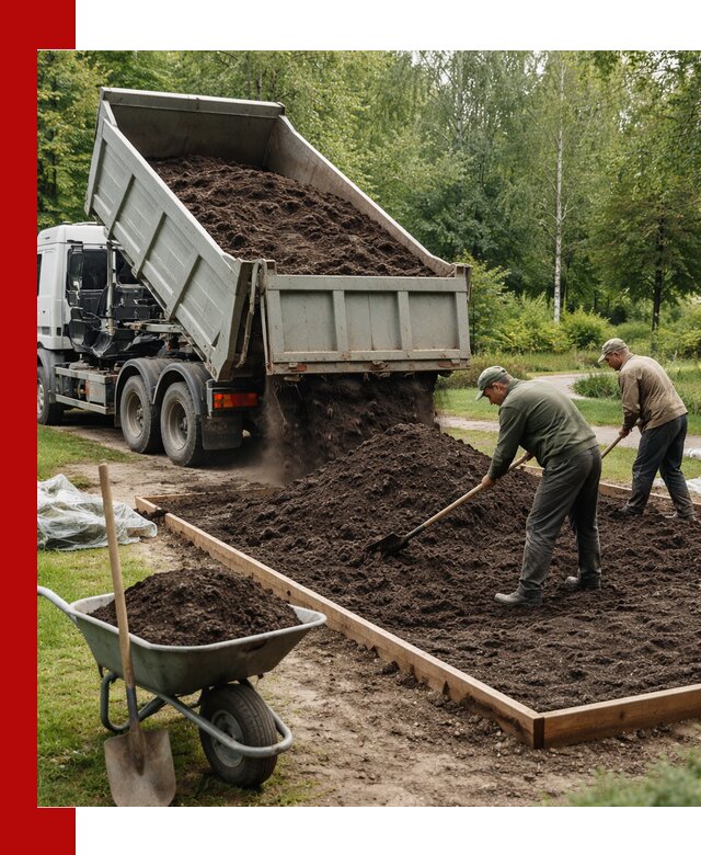 Доставка грунта для озеленения и благоустройства в Каменке