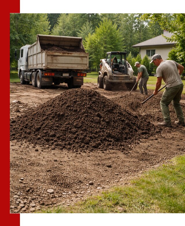 Доставка и укладка грунта для газона в Каменке