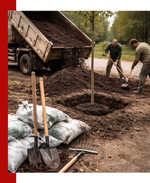 Грунт для посадки деревьев в Каменке — доставка и подготовка почвы