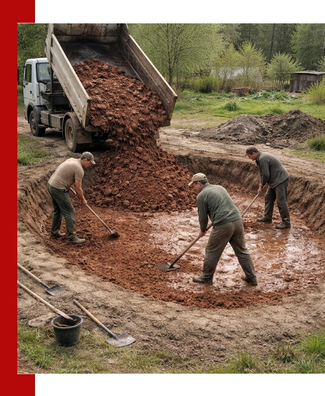 Купить качественную глину для пруда в Каменке