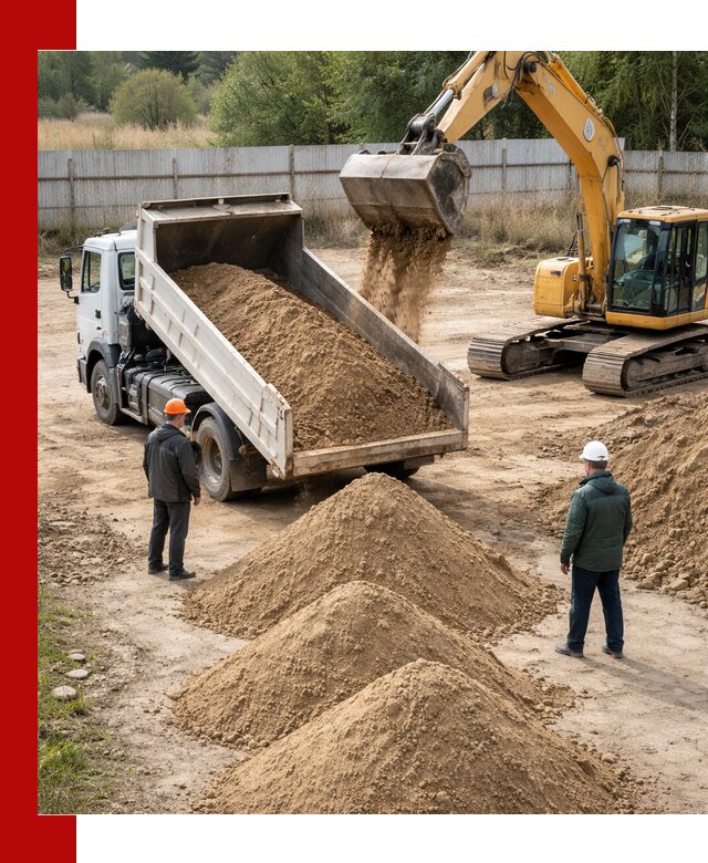 Доставка супеси вагонными и автопартиями в Каменке