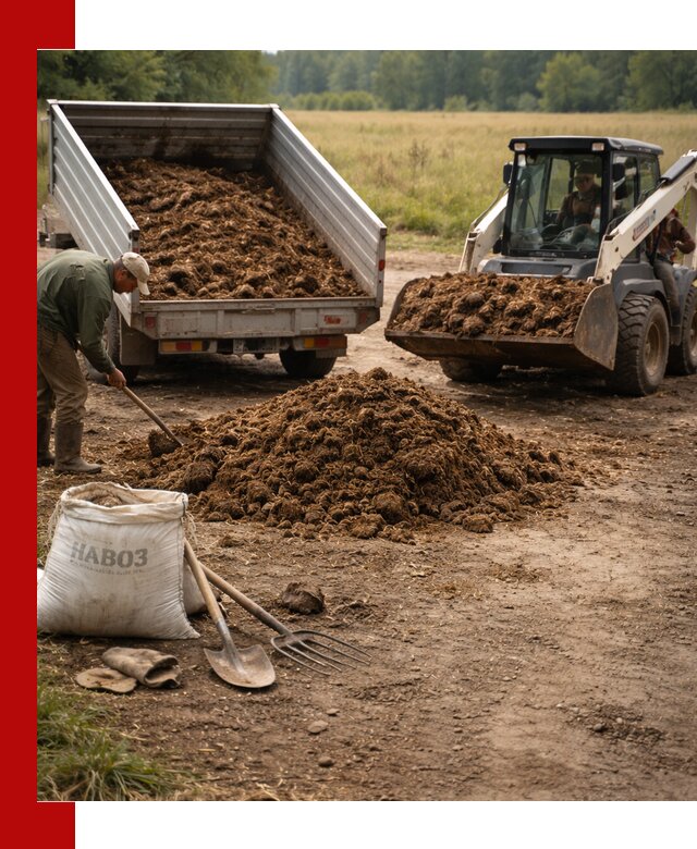 Доставка конского навоза в Каменке с разгрузкой и доставкой на объект