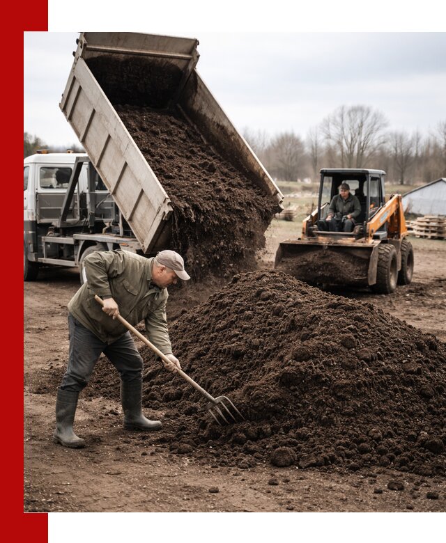 Доставка и продажа перегноя в Каменке быстро и дешево