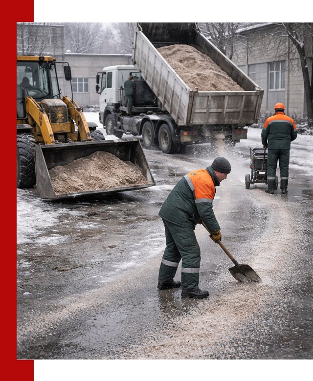 Реагент против гололеда с доставкой и нанесением в Каменке