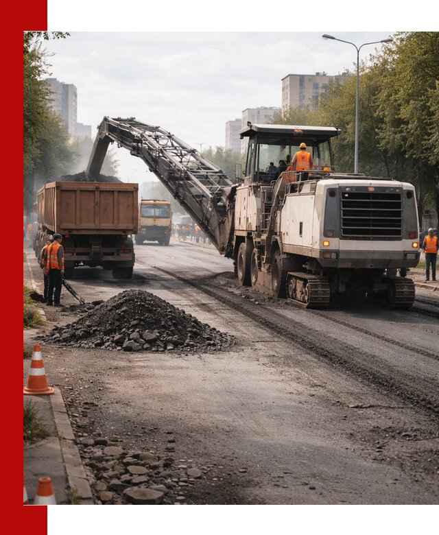 Фрезерованный асфальт в Каменке — удаление и вывоз старого покрытия