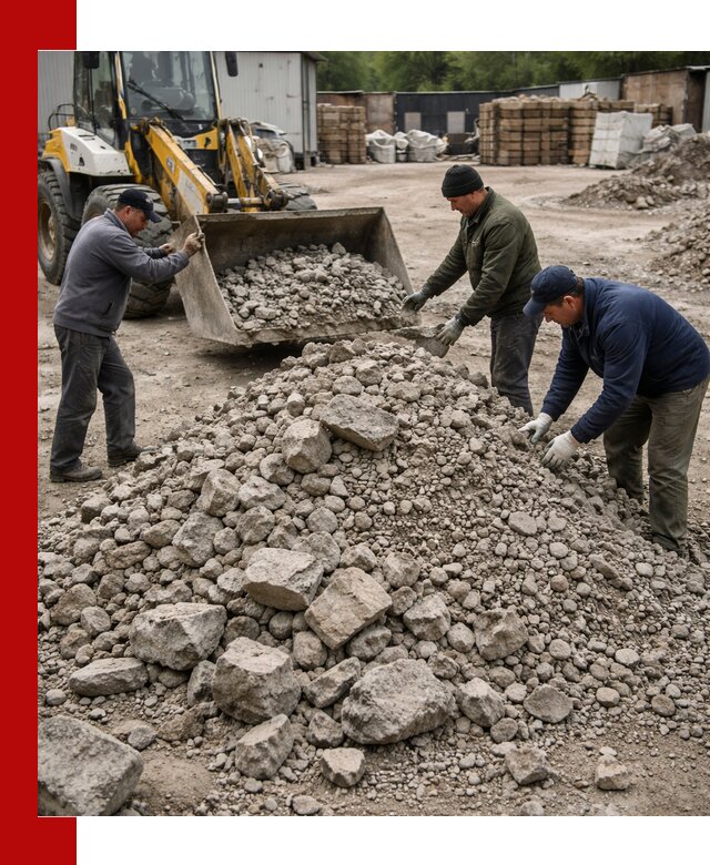 Демонтаж и вывоз бой бетона в Каменке