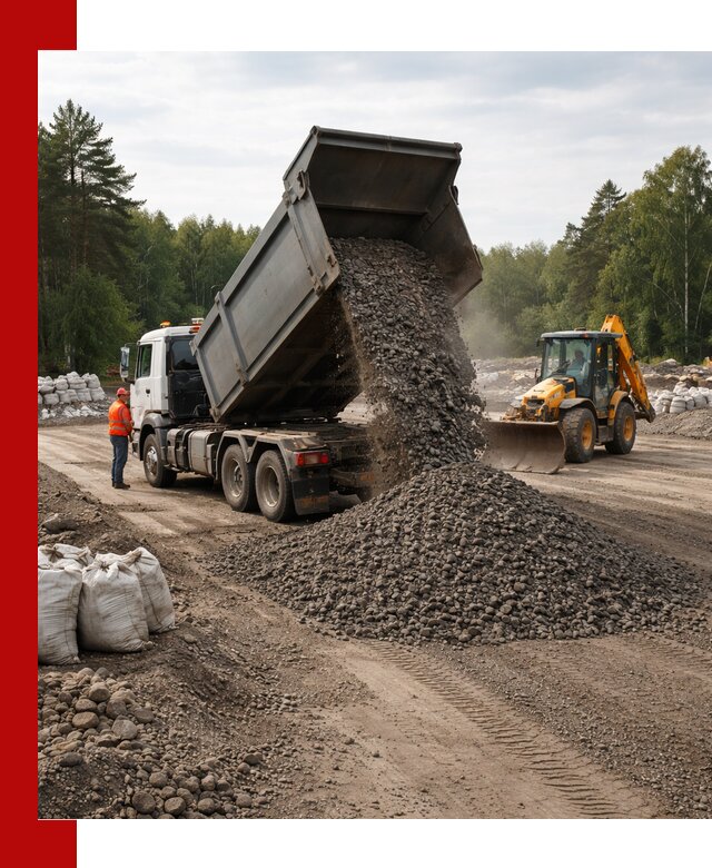 Доставка дробленого асфальта в Каменке для дорожных работ