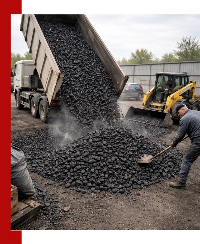 Доставка угля орех в Каменке оптом и в розницу