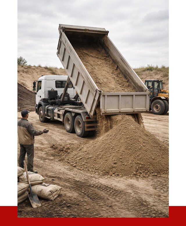 Доставка самосвалом 20 кубов в Каменке от 7586 р. | ПРОНЕРУДКам