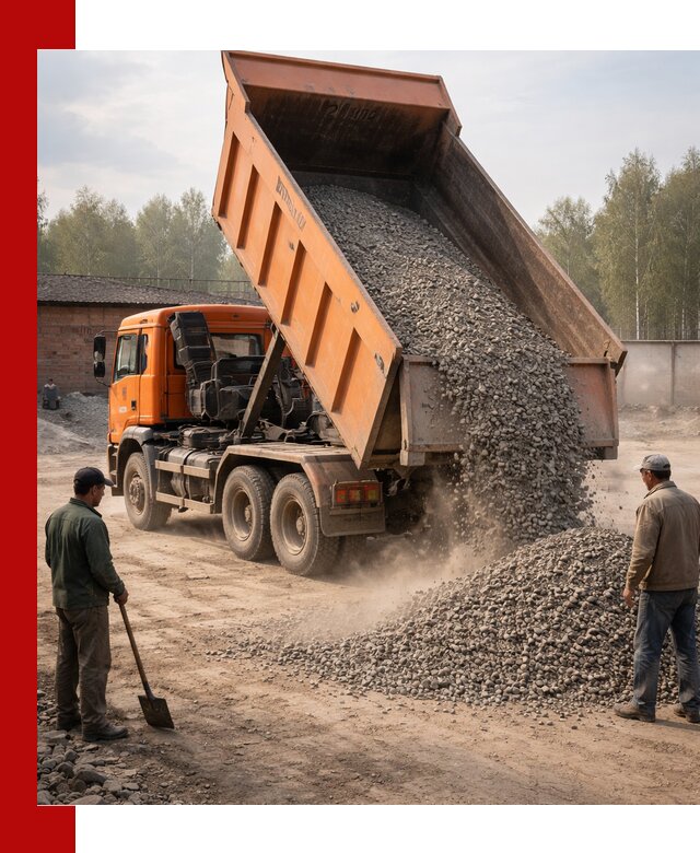 Доставка самосвалом 20 м3 в Каменке быстро и надежно