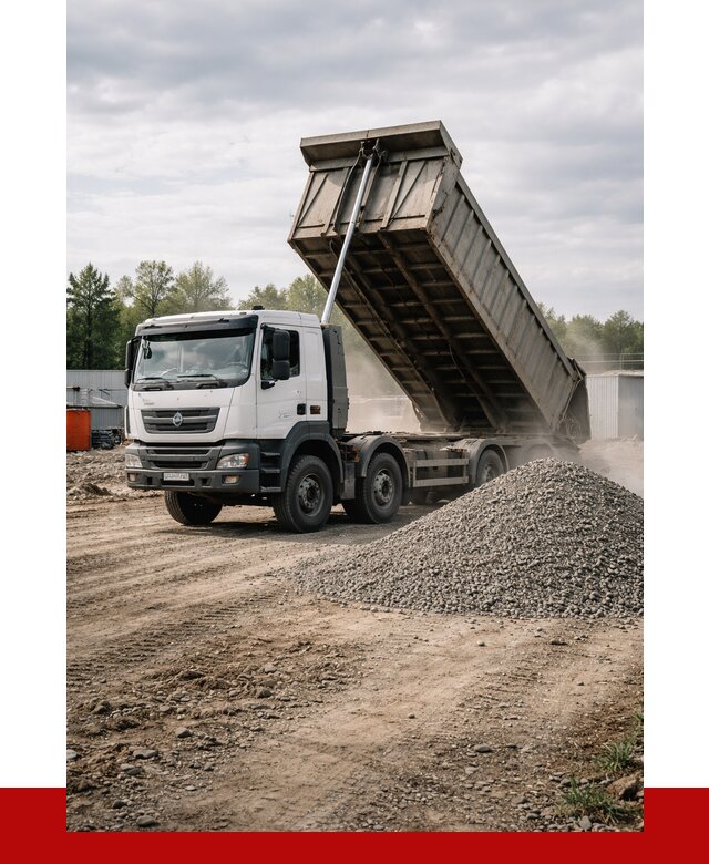 Доставка самосвалом 40 кубов в Каменке от 9104 р. | ПРОНЕРУДКам