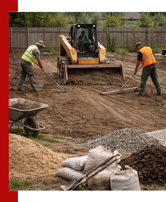 Выравнивание участка под строительство и благоустройство в Каменке