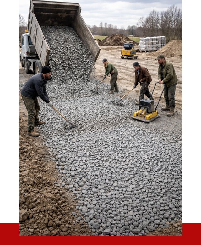 Устройство щебеночной подушки в Каменке от 4552 р. ПРОНЕРУДКам